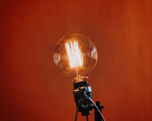 Preview wallpaper lamp, glow, orange background
