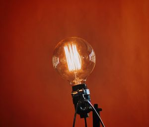 Preview wallpaper lamp, glow, orange background