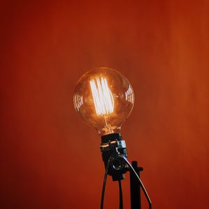Preview wallpaper lamp, glow, orange background