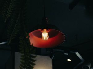 Preview wallpaper lamp, glow, room, houseplant