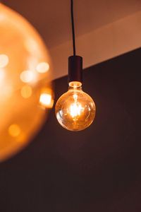 Preview wallpaper lamp, glow, room, dark