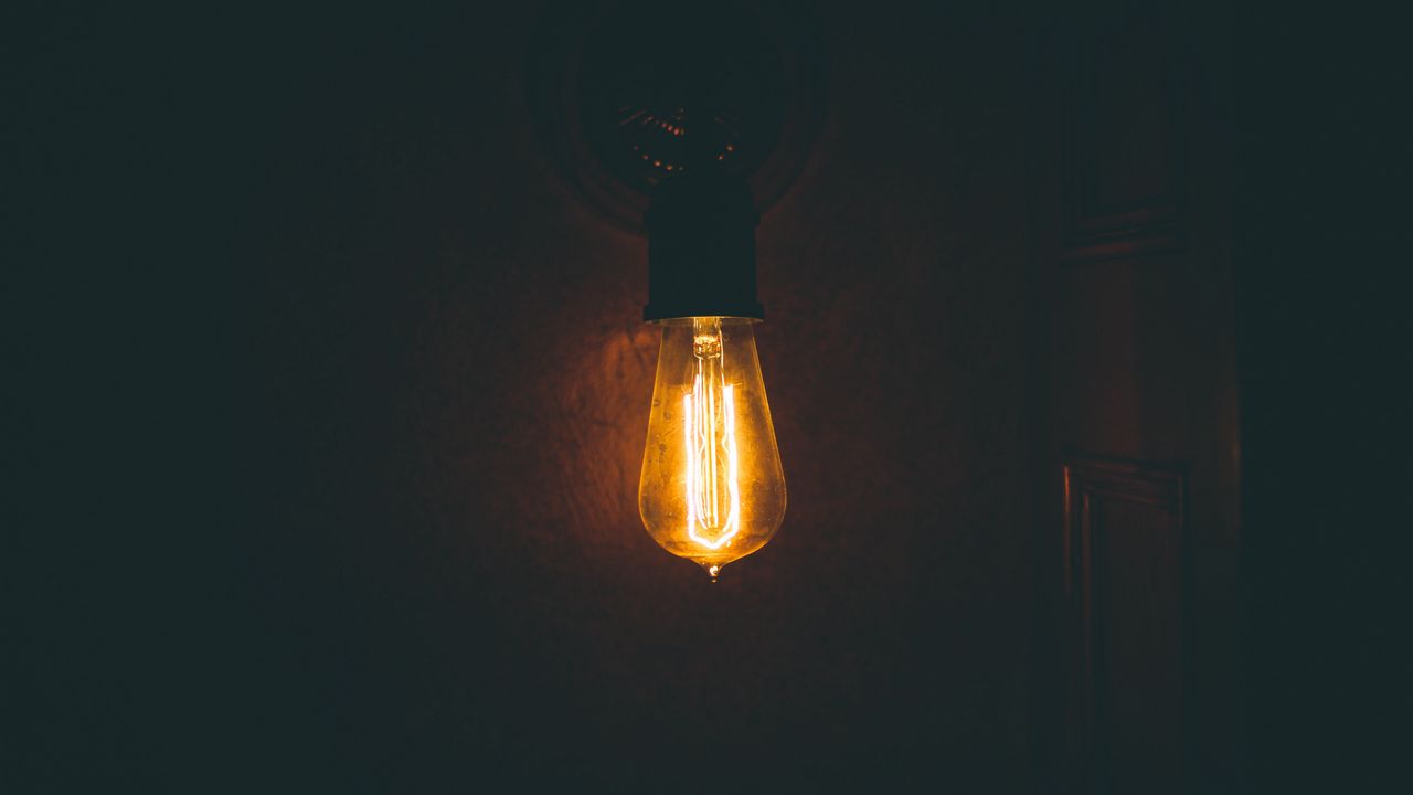 Wallpaper lamp, glow, wall, dark