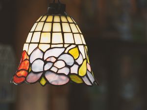 Preview wallpaper lamp, lamp shade, colorful, stained glass, glass