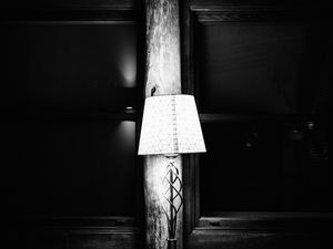 Preview wallpaper lamp, lampshade, bw, electricity, interior