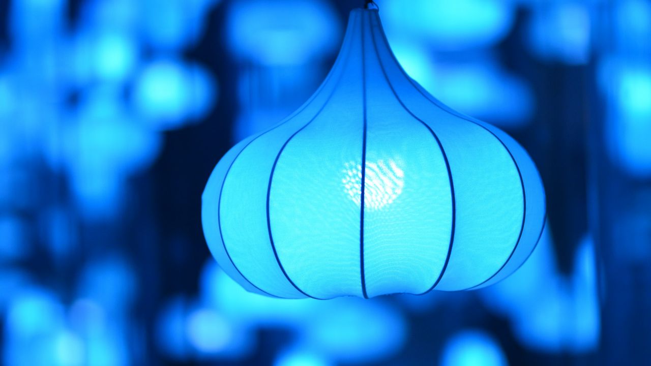 Wallpaper lamp, lampshade, lighting, blue