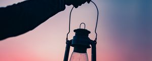 Preview wallpaper lamp, lantern, hand, dusk, dark