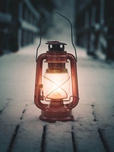 Preview wallpaper lamp, lantern, snow