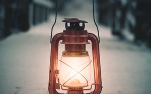 Preview wallpaper lamp, lantern, snow