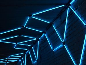 Preview wallpaper lamp, neon, glow, ceiling