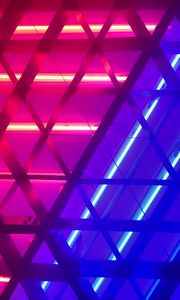 Preview wallpaper lamp, neon, glow, metallic, construction