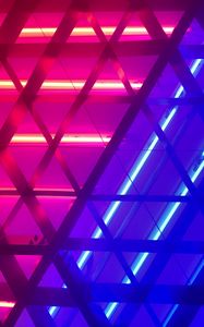 Preview wallpaper lamp, neon, glow, metallic, construction