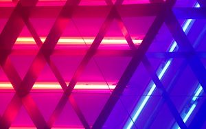 Preview wallpaper lamp, neon, glow, metallic, construction