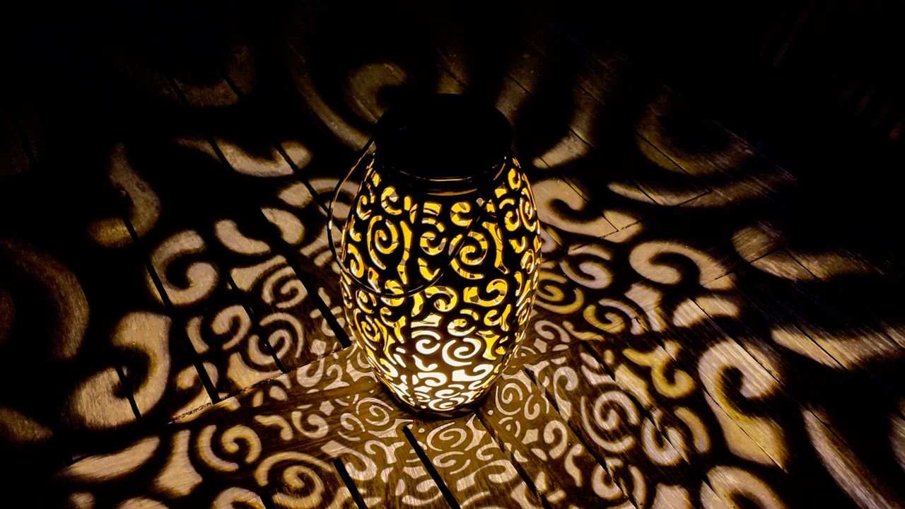Wallpaper lamp, pattern, light, darkness