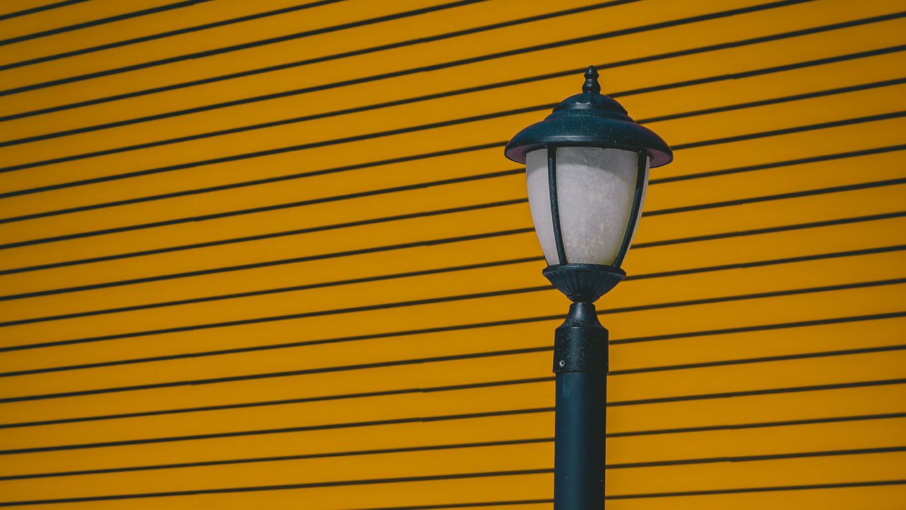 Wallpaper lamp post, wall, pillar, stripes, minimalism