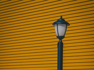 Preview wallpaper lamp post, wall, pillar, stripes, minimalism