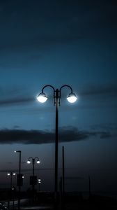 Preview wallpaper lamp posts, night, lighting, dark