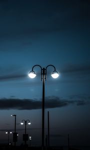 Preview wallpaper lamp posts, night, lighting, dark