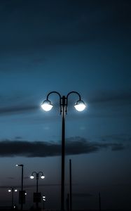 Preview wallpaper lamp posts, night, lighting, dark