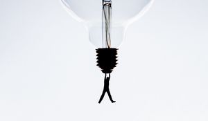 Preview wallpaper lamp, silhouettes, flight, imagination