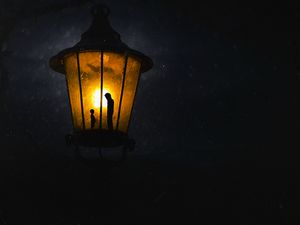 Preview wallpaper lamp, silhouettes, photoshop, dark