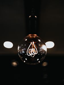 Preview wallpaper lamp, spiral, light, dark background