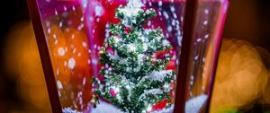 Preview wallpaper lamp, spruce, snow, decor, new year