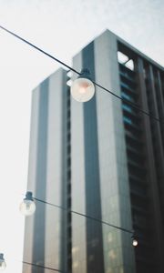Preview wallpaper lamp, wires, building, focus