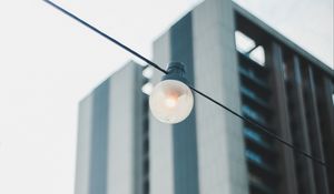 Preview wallpaper lamp, wires, building, focus