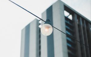 Preview wallpaper lamp, wires, building, focus