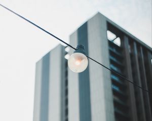 Preview wallpaper lamp, wires, building, focus