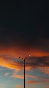 Preview wallpaper lamppost, clouds, dusk, evening