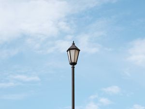 Preview wallpaper lamppost, pole, clouds, sky, minimalism