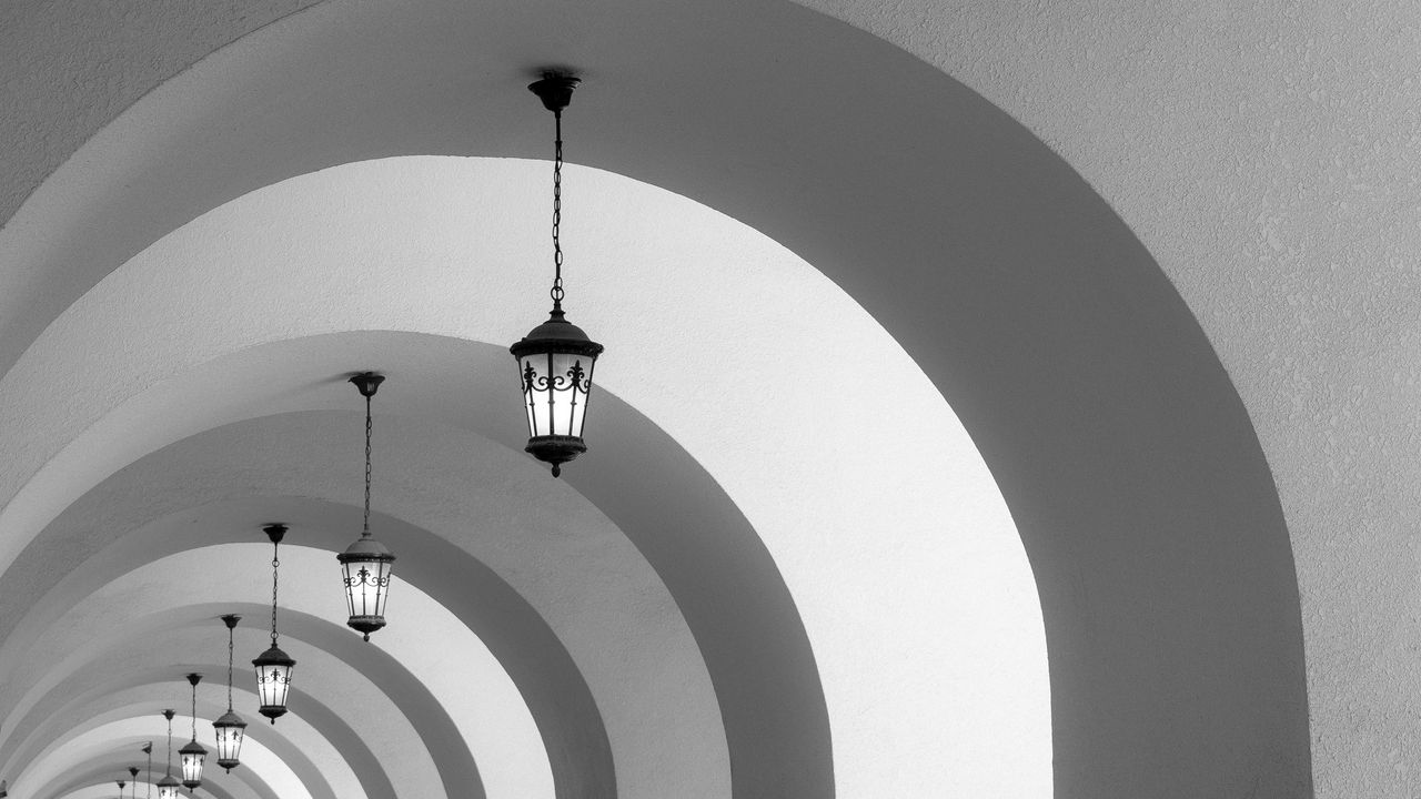 Wallpaper lamps, arches, light