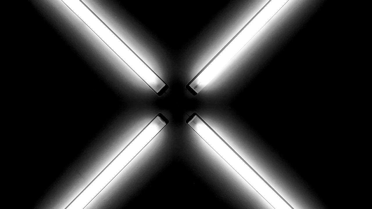 Wallpaper lamps, glow, black and white, dark