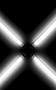 Preview wallpaper lamps, glow, black and white, dark