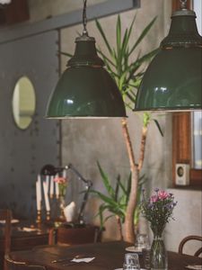 Preview wallpaper lamps, lampshades, green, iron, interior