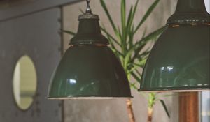 Preview wallpaper lamps, lampshades, green, iron, interior