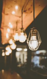 Preview wallpaper lamps, light bulbs, loft, electricity, lighting, metal