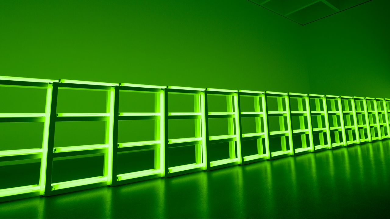 Wallpaper lamps, neon, light, green