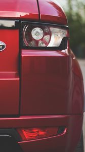 Preview wallpaper land rover, car, red, rear view, taillights