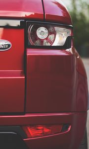 Preview wallpaper land rover, car, red, rear view, taillights