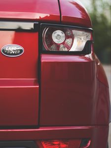 Preview wallpaper land rover, car, red, rear view, taillights