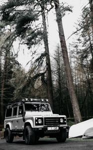 Preview wallpaper land rover defender, land rover, car, suv, white