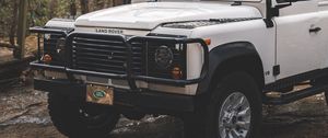 Preview wallpaper land rover defender, land rover, car, suv, white, jeep