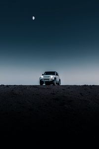 Preview wallpaper land rover defender, land rover, car, suv, desert, night