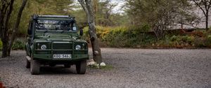 Preview wallpaper land rover defender, land rover, car, safari, green