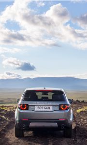 Preview wallpaper land rover discovery, land rover, car, suv, gray, rear view, nature