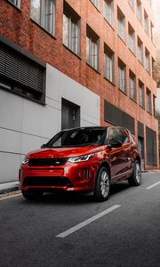 Preview wallpaper land rover discovery, land rover, car, suv, red