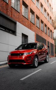 Preview wallpaper land rover discovery, land rover, car, suv, red