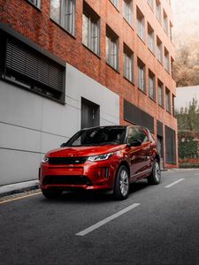 Preview wallpaper land rover discovery, land rover, car, suv, red